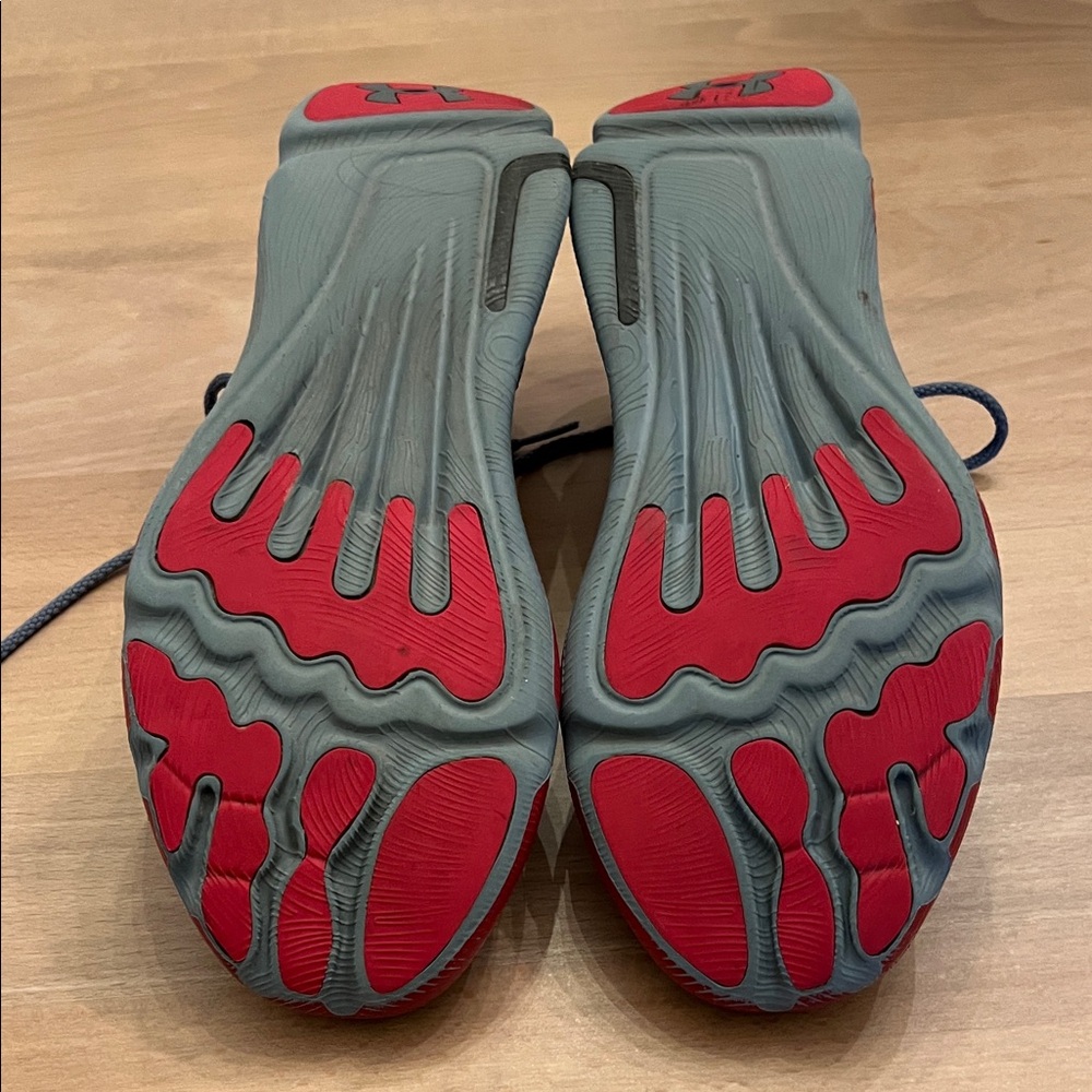 Under Armour Men's Gray and Red Athletic Shoes - Picture 5 of 5